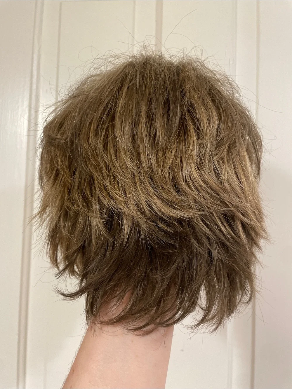 Petite Short Layered Synthetic Wig Brown Blonde Mix Worn Once Like New